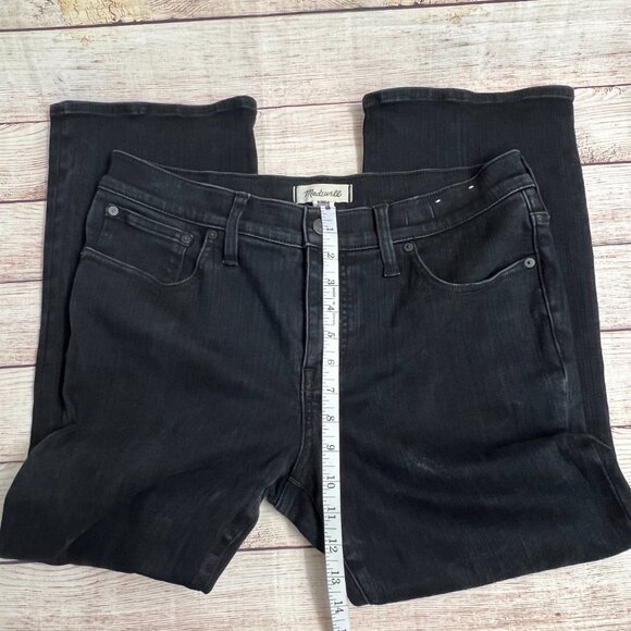 Madewell Black Mid-Rise Kick Out Jeans Size 31P Sustainable Denim - Picture 4 of 10